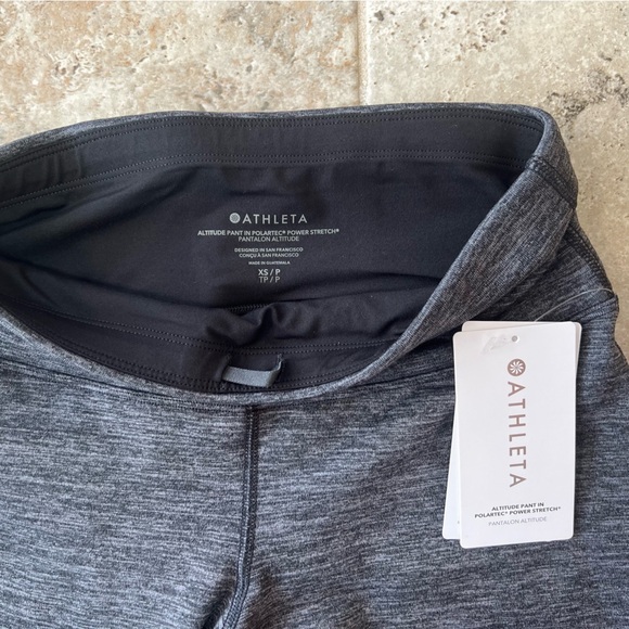 NWT Athleta Polartec Power Stretch Flare Pants in Charcoal Grey Heather, size XS - Picture 7 of 9
